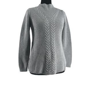 Talbots cable knit sweater wool blend warm cozy cabin cottage minimalist sz sm